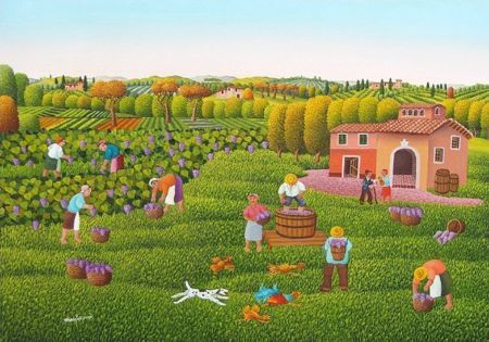 La Vendemmia, olio su tela