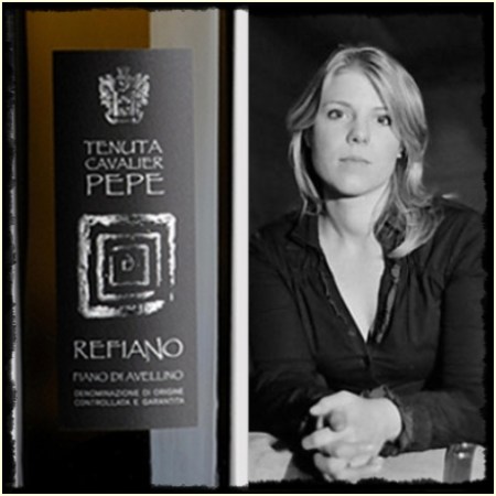 Milena Pepe con il suo Refiano 2011 - foto A. Di Costanzo