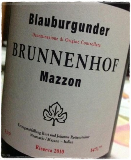 Alto Adige Pinot Nero Brunnenhof 2010 - foto Angelo Di Costanzo