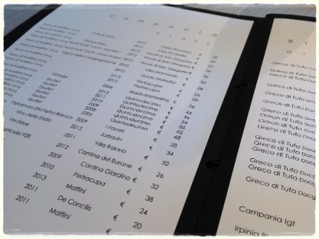 Sud, la Carta dei Vini - foto L'Arcante