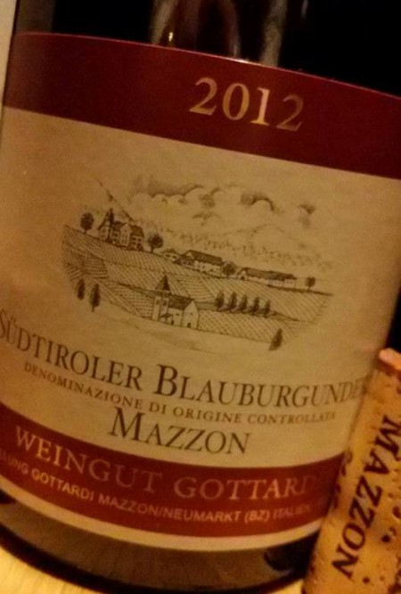 Sudtiroler Blauburgunder Mazzon 2012 Gottardi - foto A. Di Costanzo