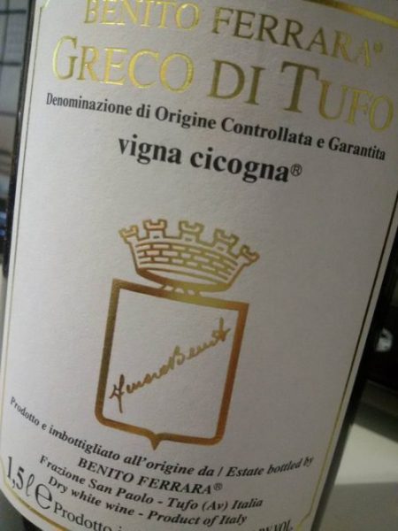 Greco di Tufo Vigna Cicogna 2012 Benito Ferrara - foto L'Arcante