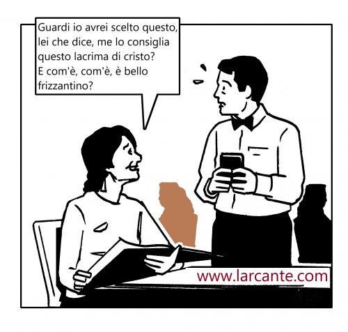 Al Ristorante, il Lacrima di Cristo frizzantino - di L'Arcante